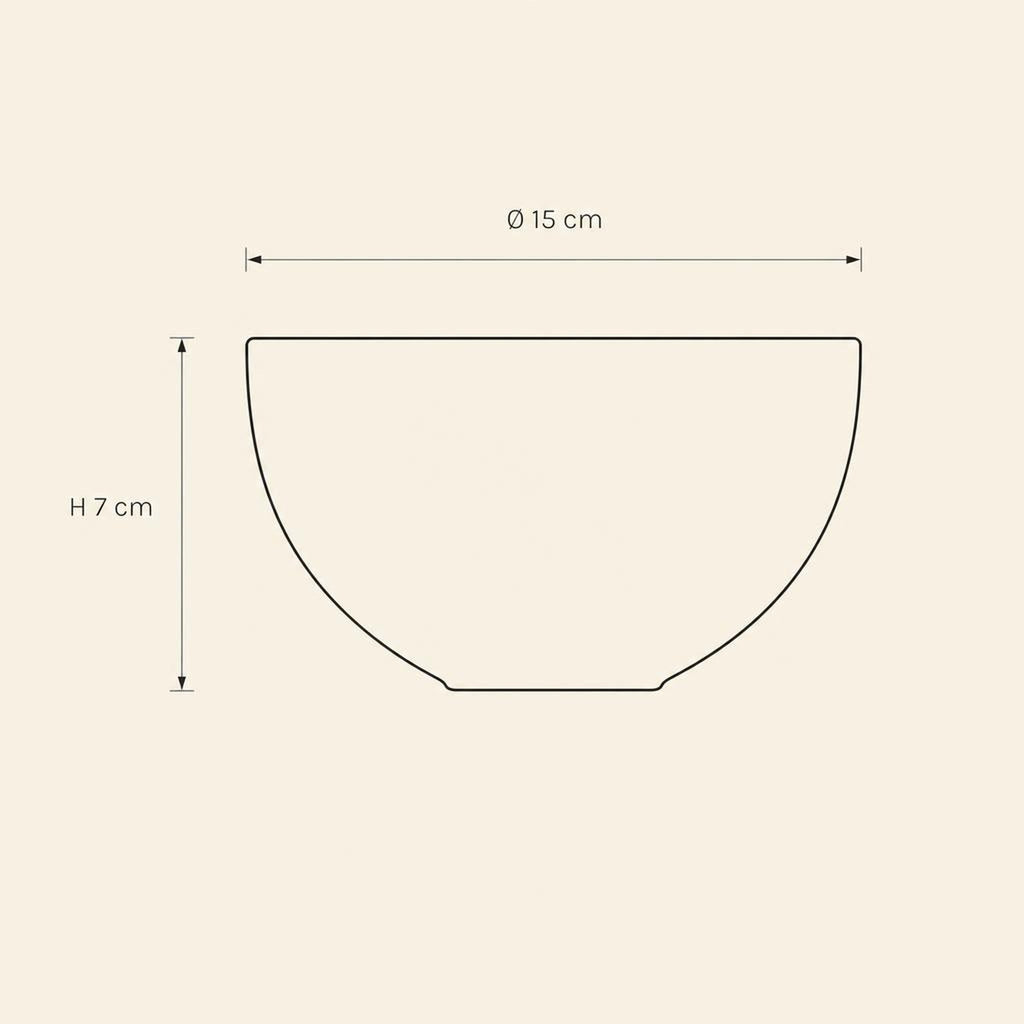 Dessert Bowl - technical illustration with dimensions