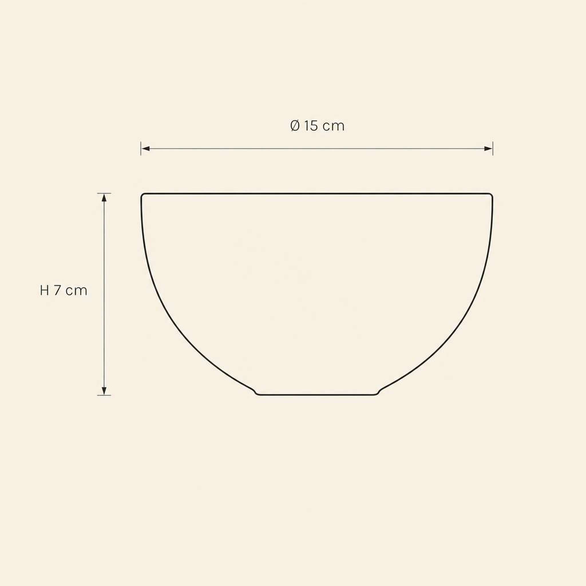 Dessert Bowl - technical illustration with dimensions