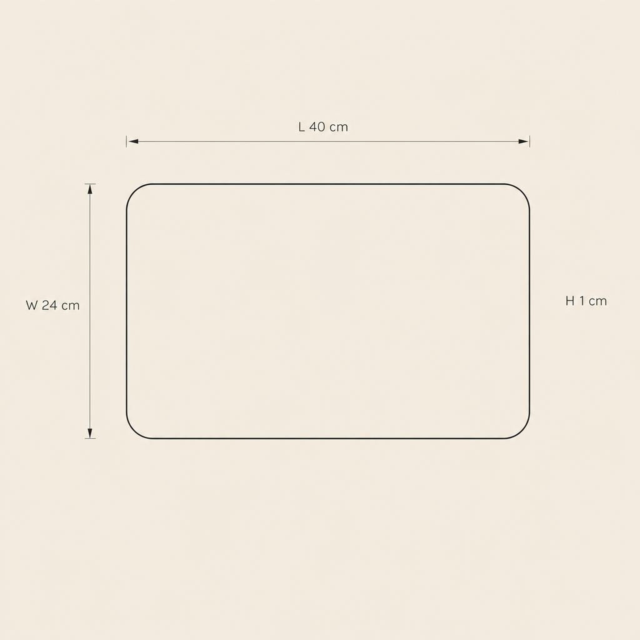 Cheese Board Medium - technical illustration with dimensions