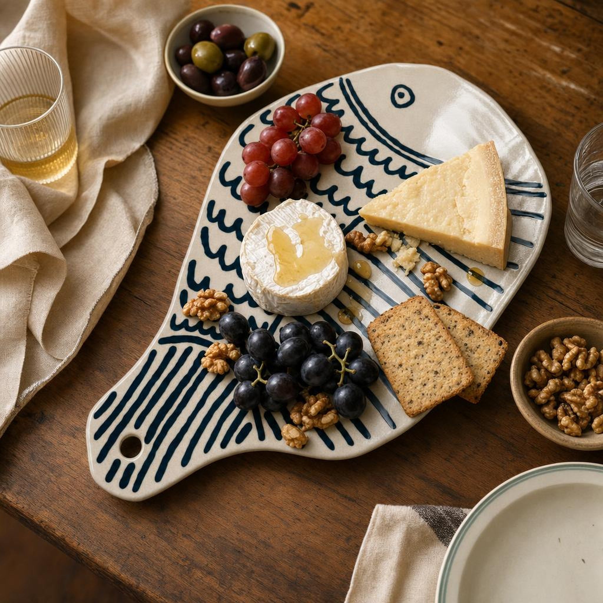 Cheese Board Medium - lifestyle scene, handmade in Abu Dhabi