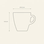 Espresso Cup - technical illustration with dimensions