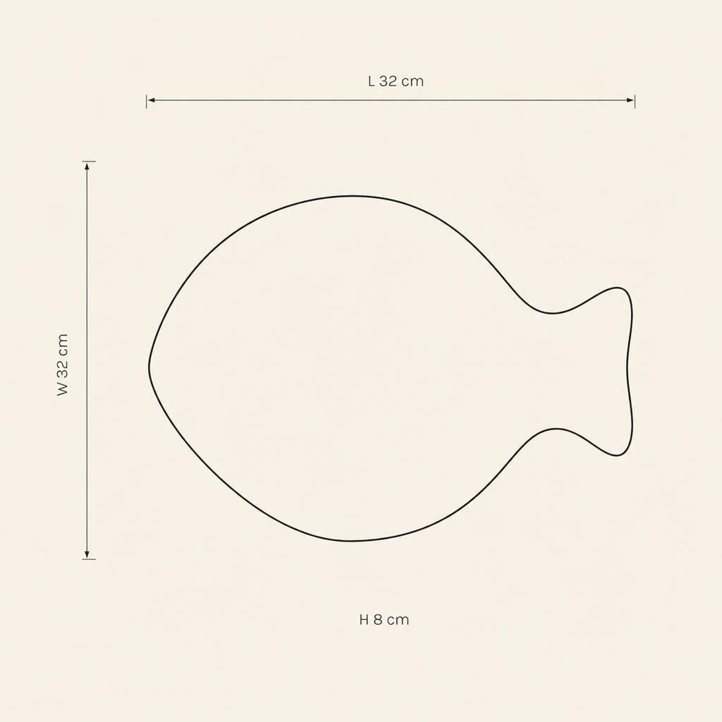 Fish XL Bowl - technical illustration with dimensions