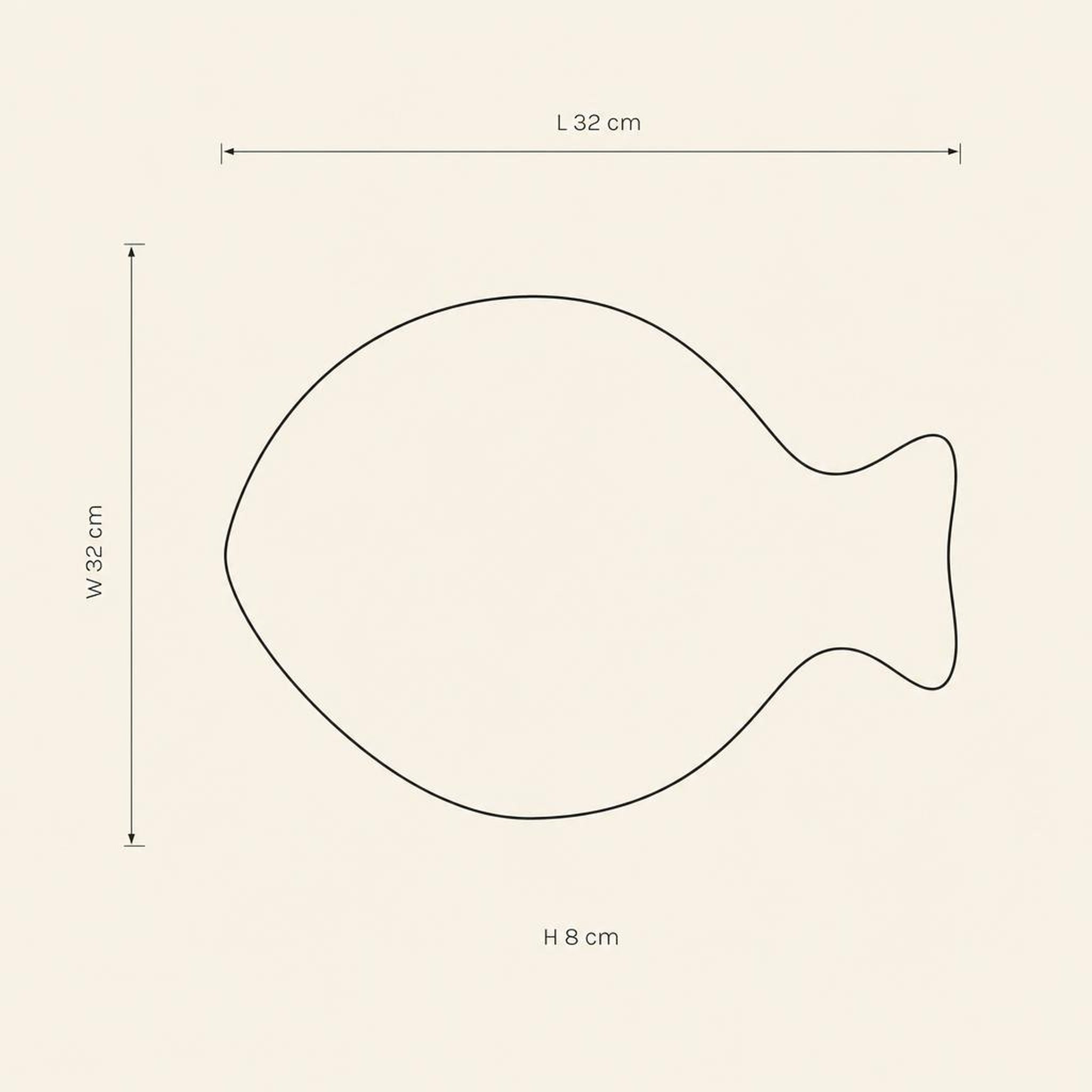 Fish XL Bowl - technical illustration with dimensions