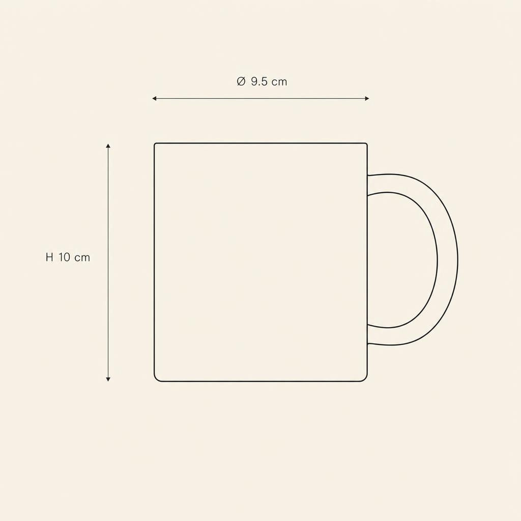Abu Dhabi Mug - technical illustration with dimensions