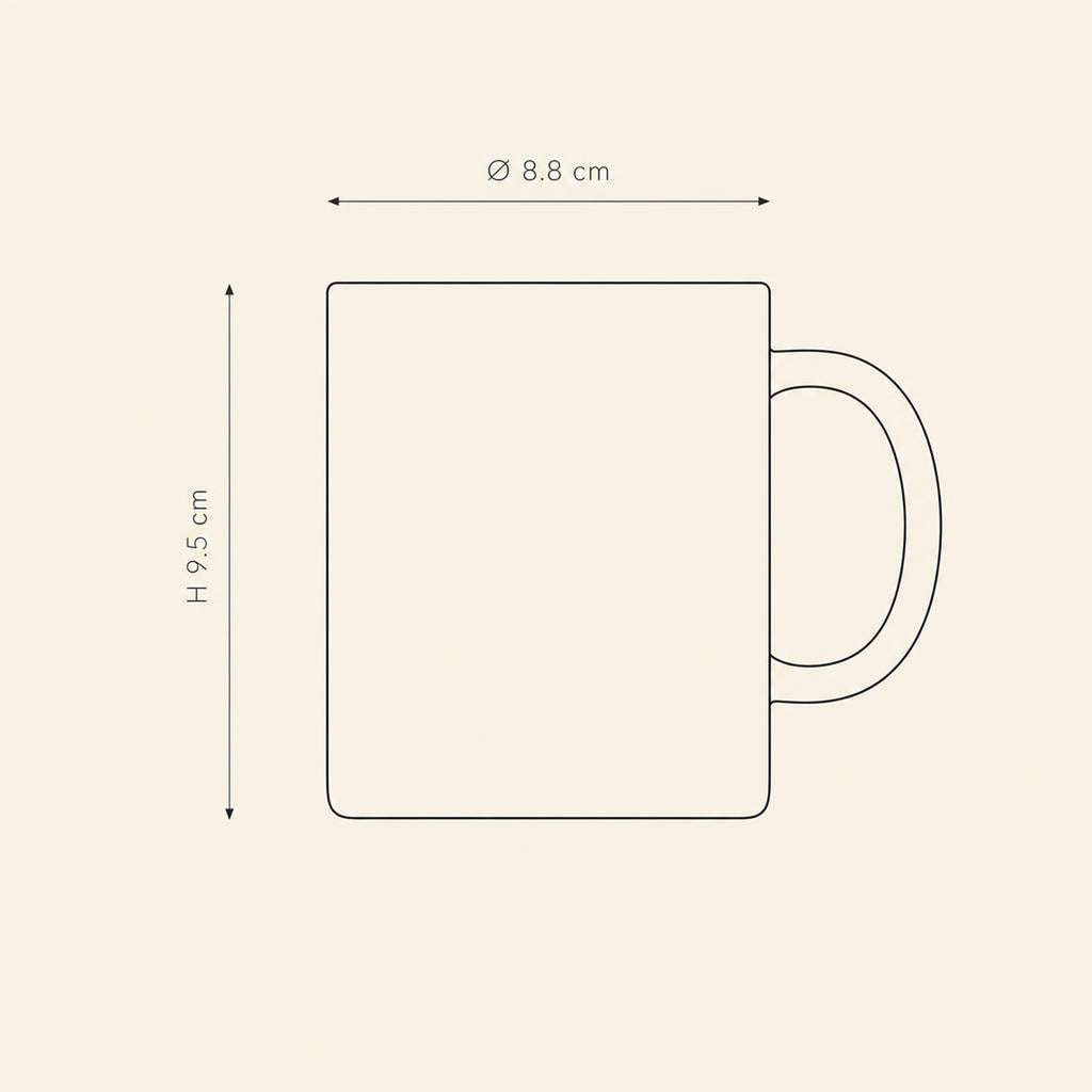 Classic Mug - technical illustration with dimensions