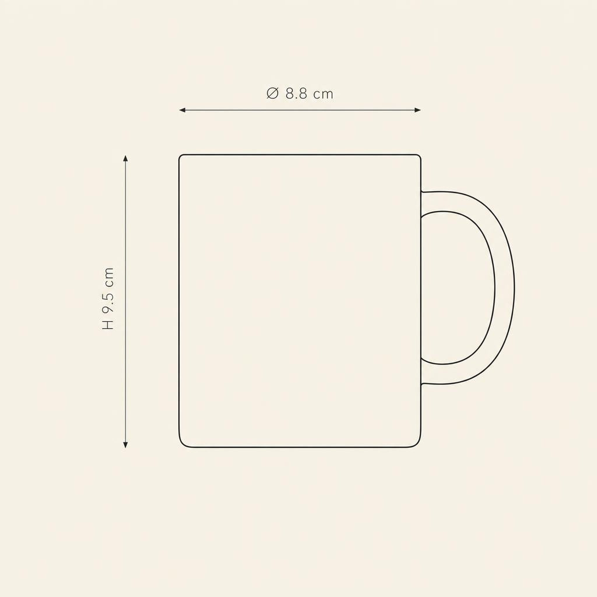 Classic Mug - technical illustration with dimensions