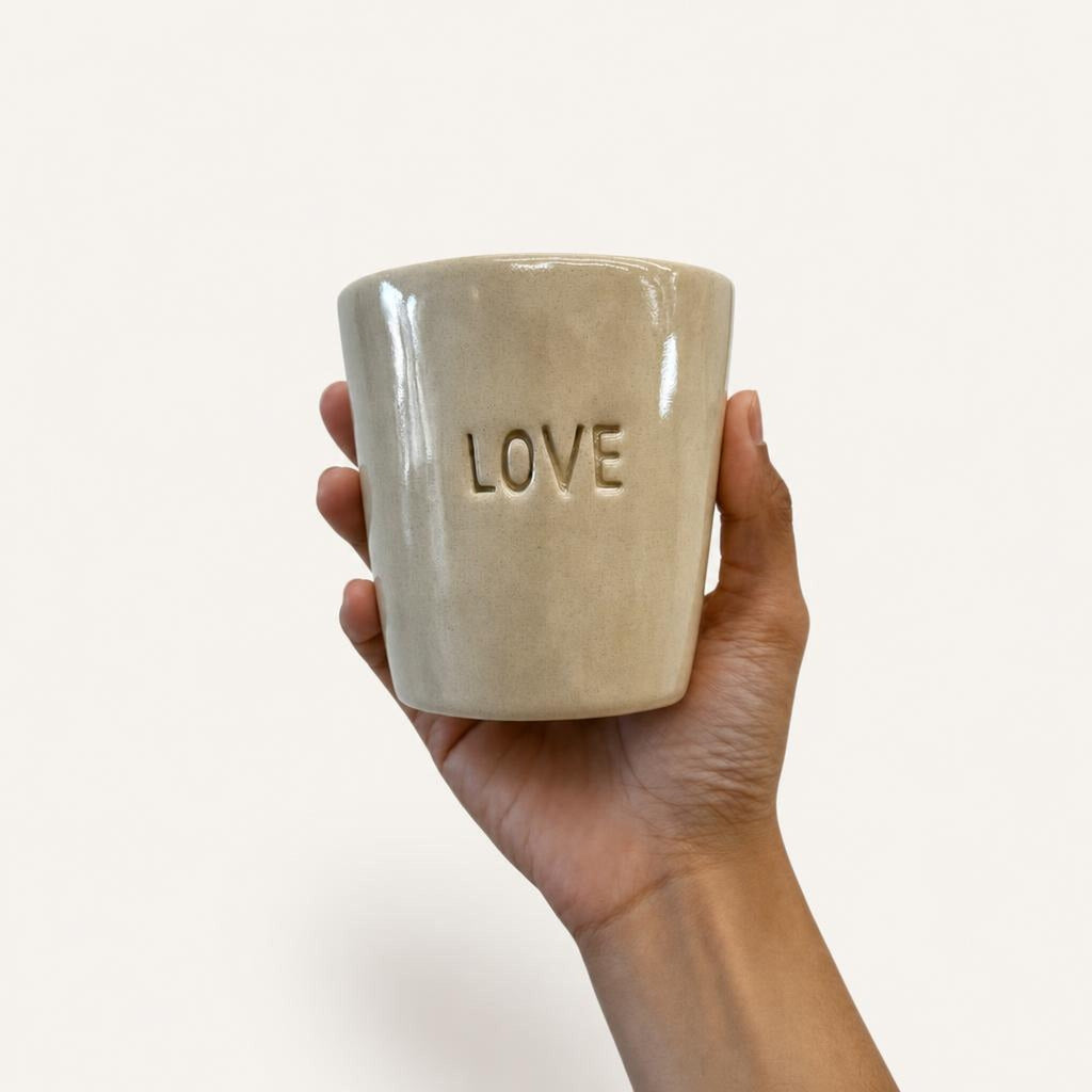 Love Mug - studio photograph, handmade in Abu Dhabi