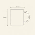 Love Mug - technical illustration with dimensions