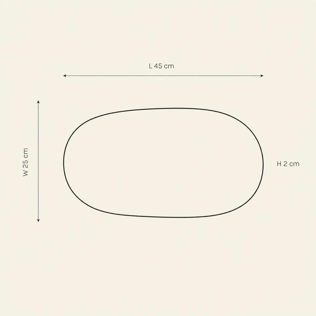 Oval Platter Large - technical illustration with dimensions