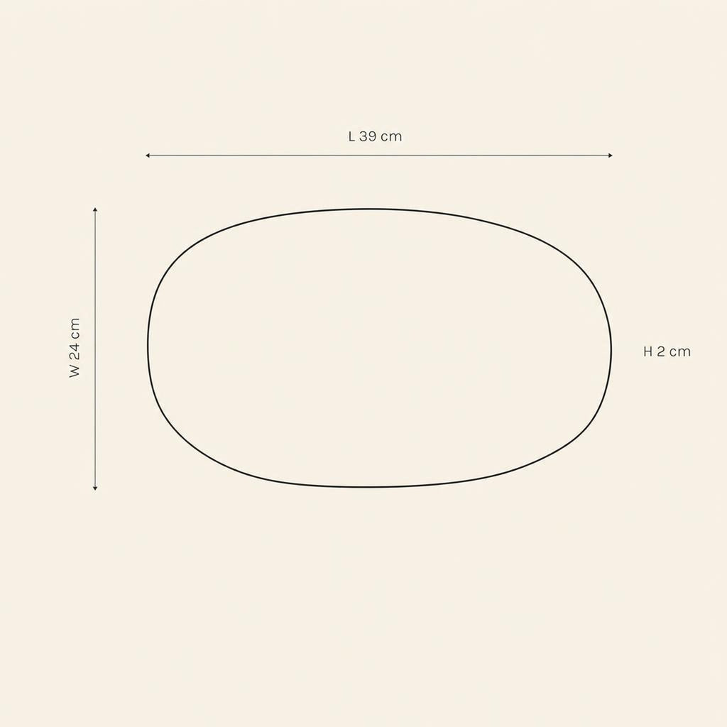Oval Platter Medium - technical illustration with dimensions