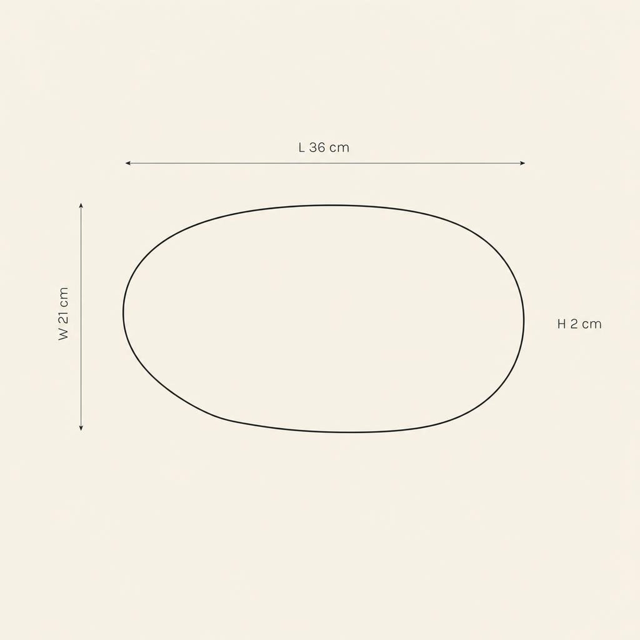 Oval Platter Small - technical illustration with dimensions