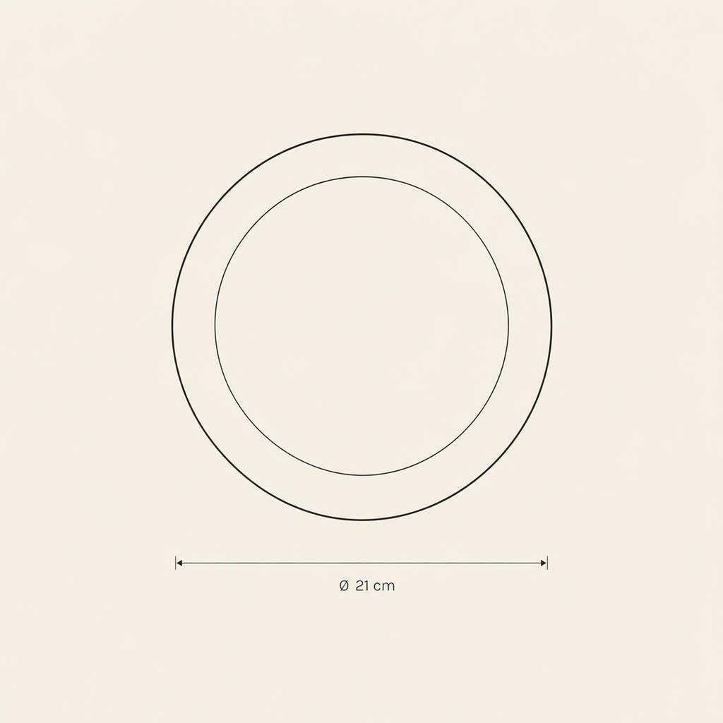 Dessert Plate - technical illustration with dimensions