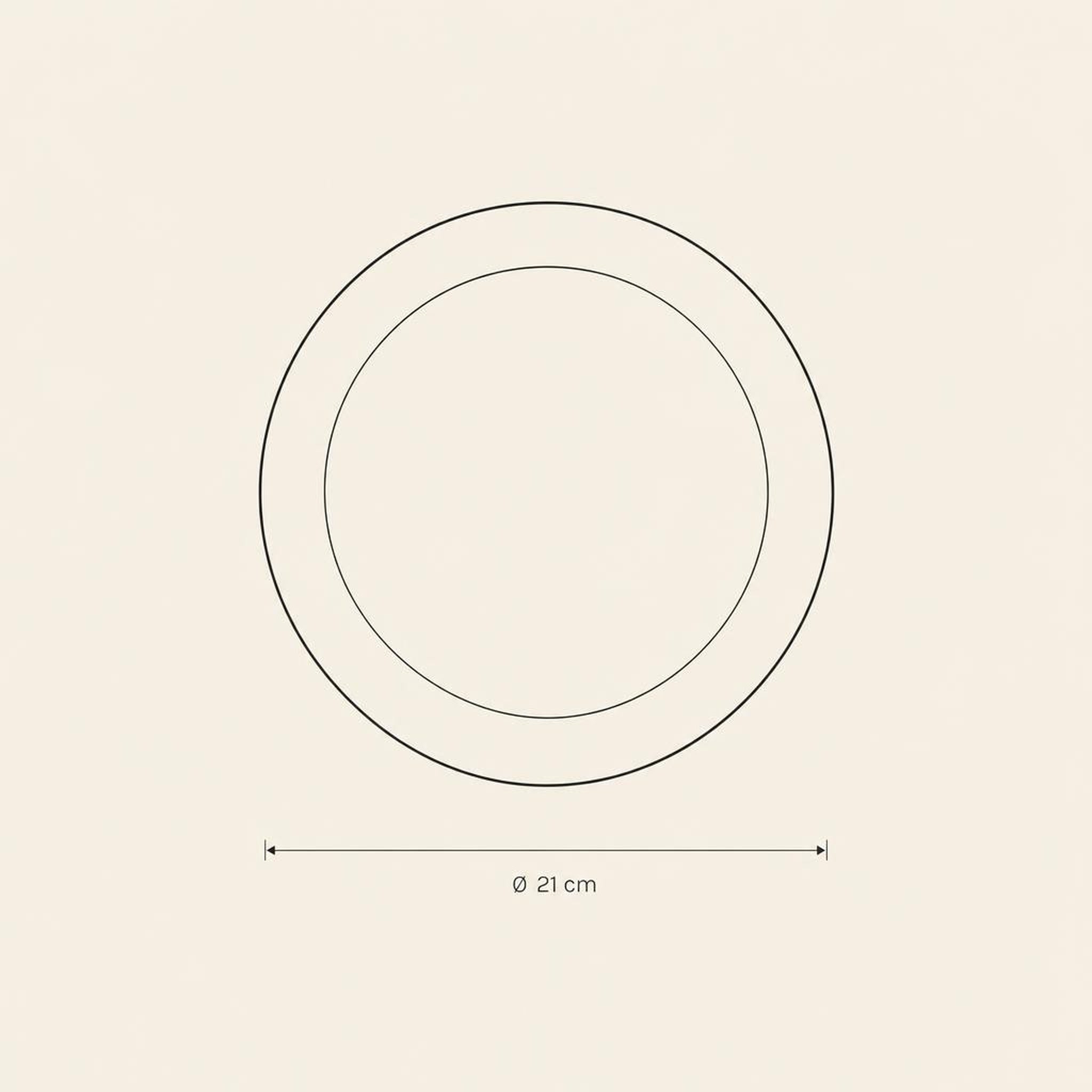 Dessert Plate - technical illustration with dimensions
