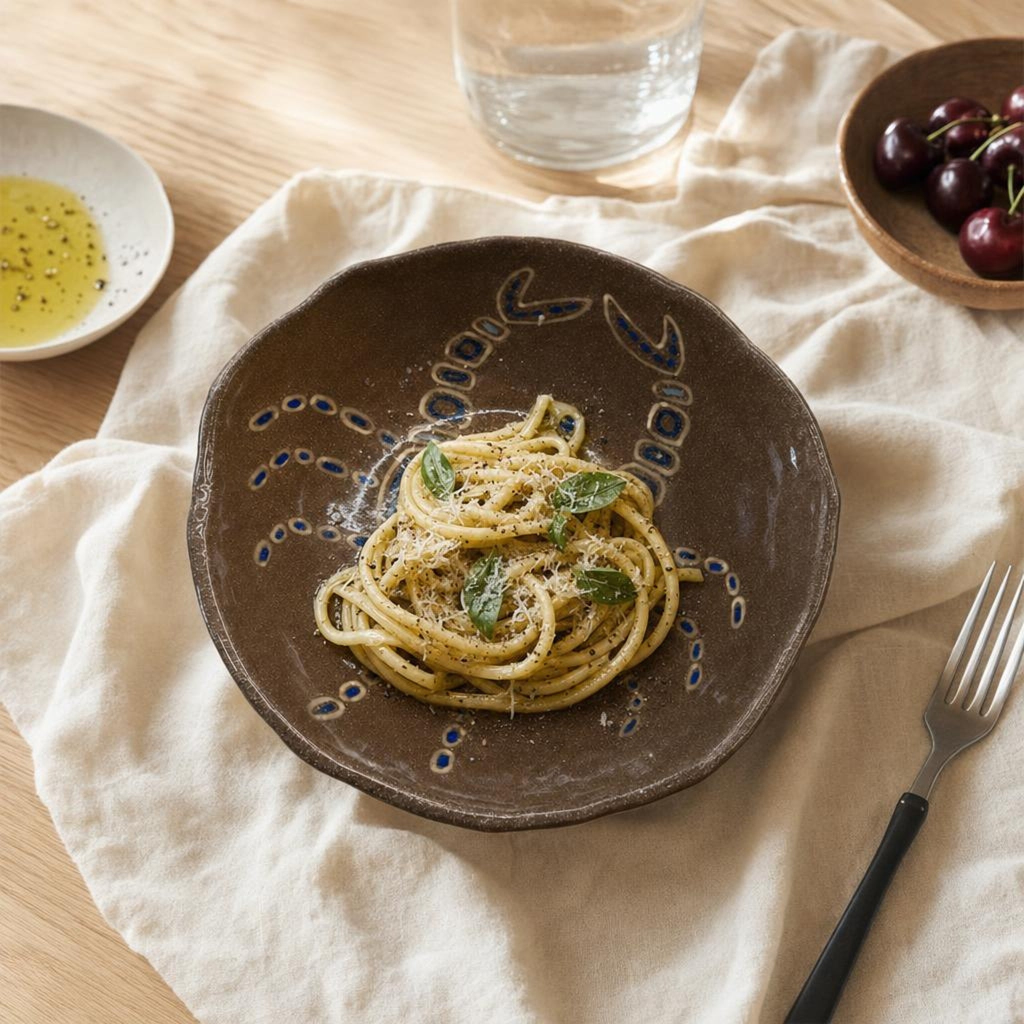 Shallow Plate Large - lifestyle scene, handmade in Abu Dhabi