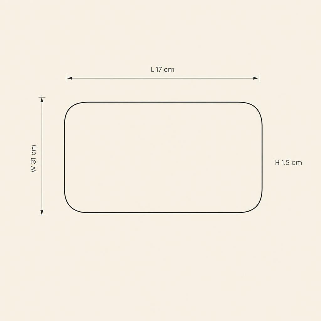 Rectangular Platter Large - technical illustration with dimensions