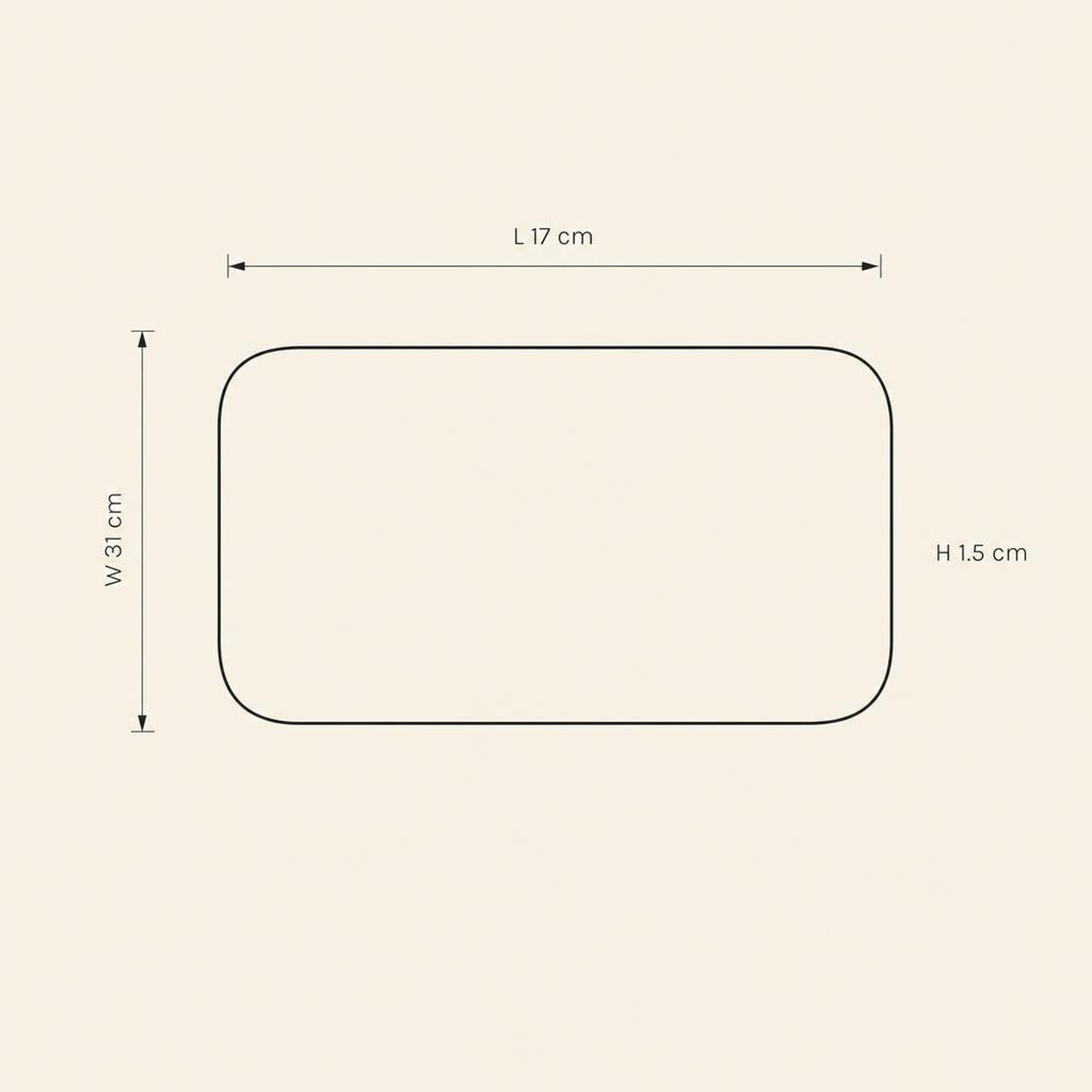 Rectangular Platter Large - technical illustration with dimensions