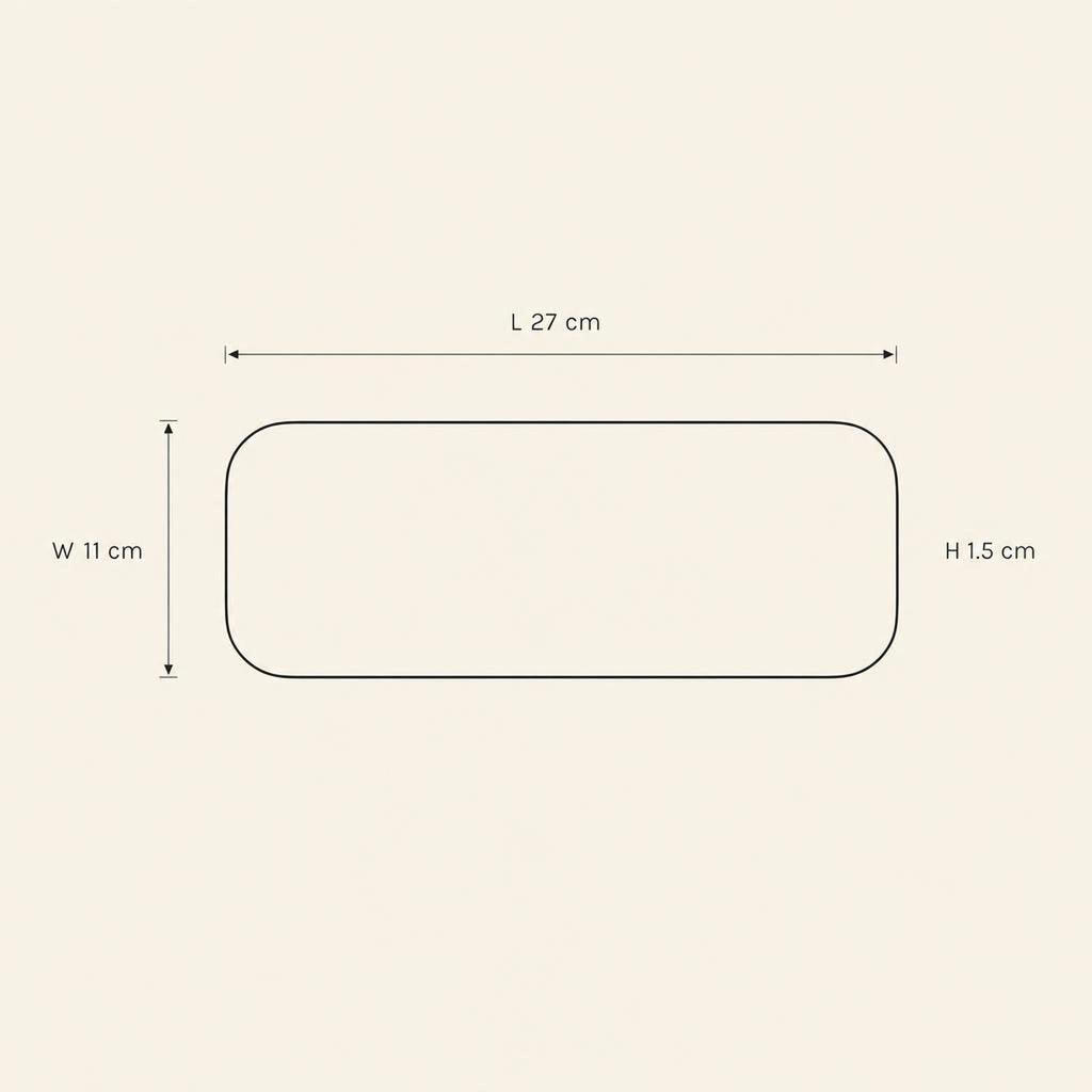 Rectangular Platter Medium - technical illustration with dimensions