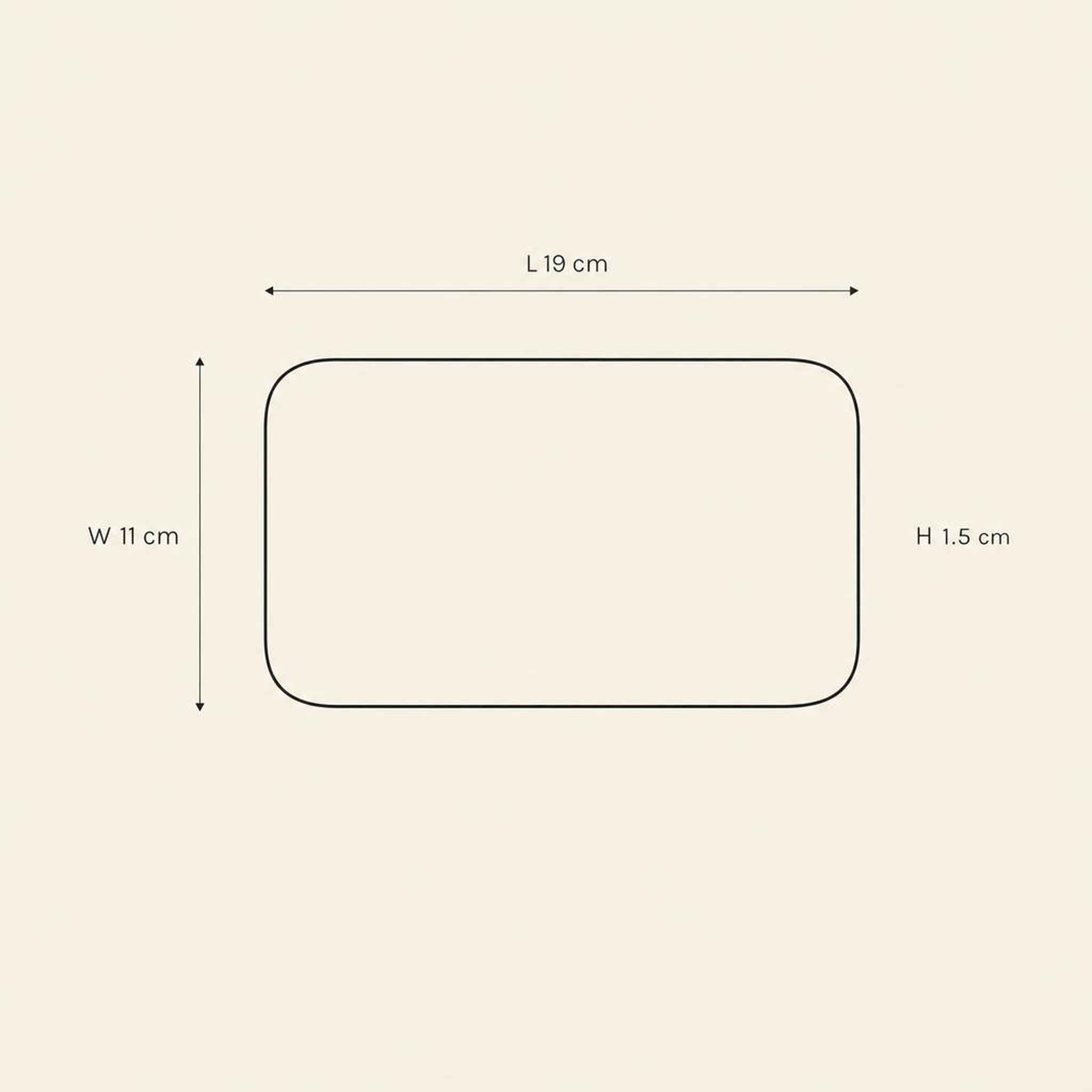 Rectangular Platter Small - technical illustration with dimensions