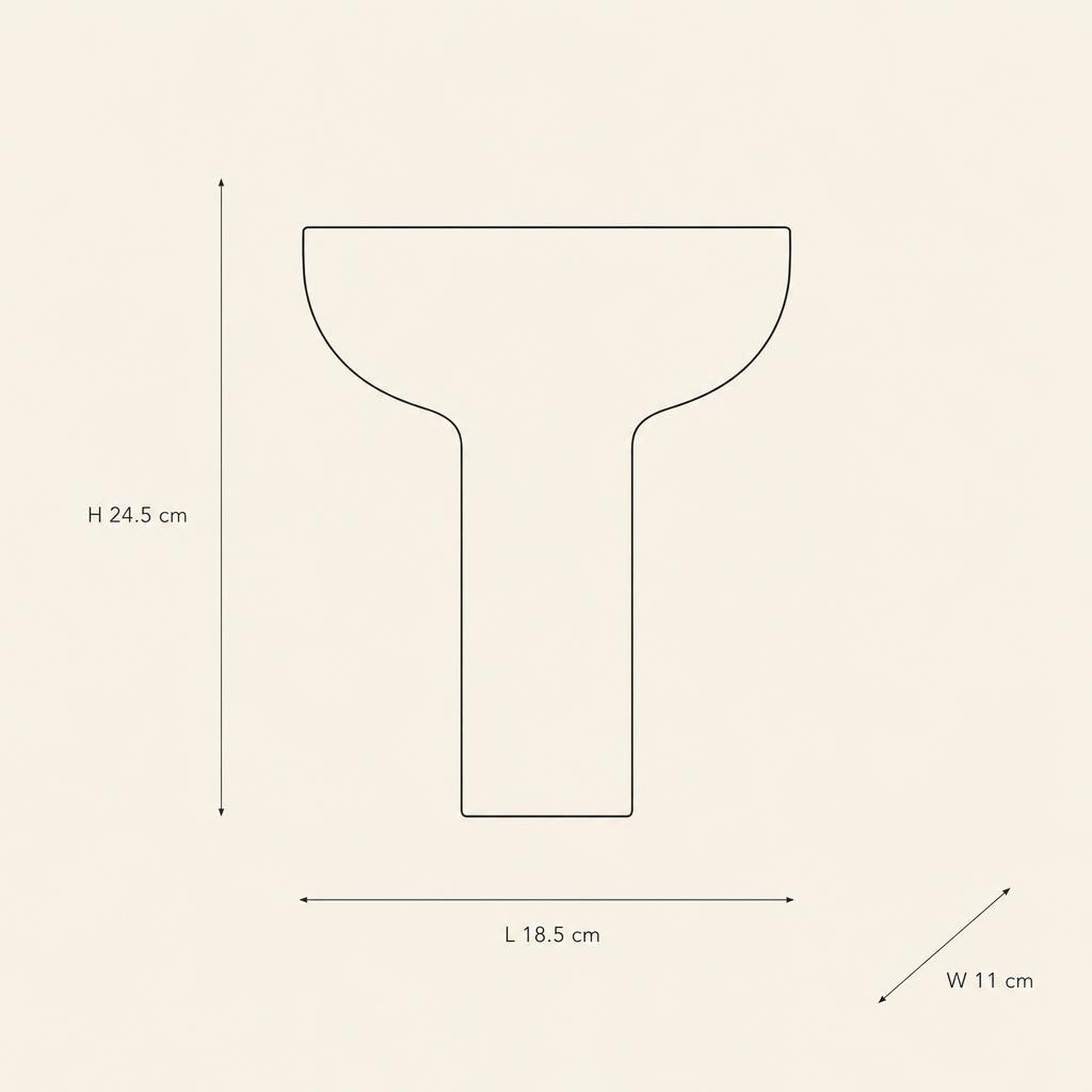 Stand Bowl 25 - technical illustration with dimensions