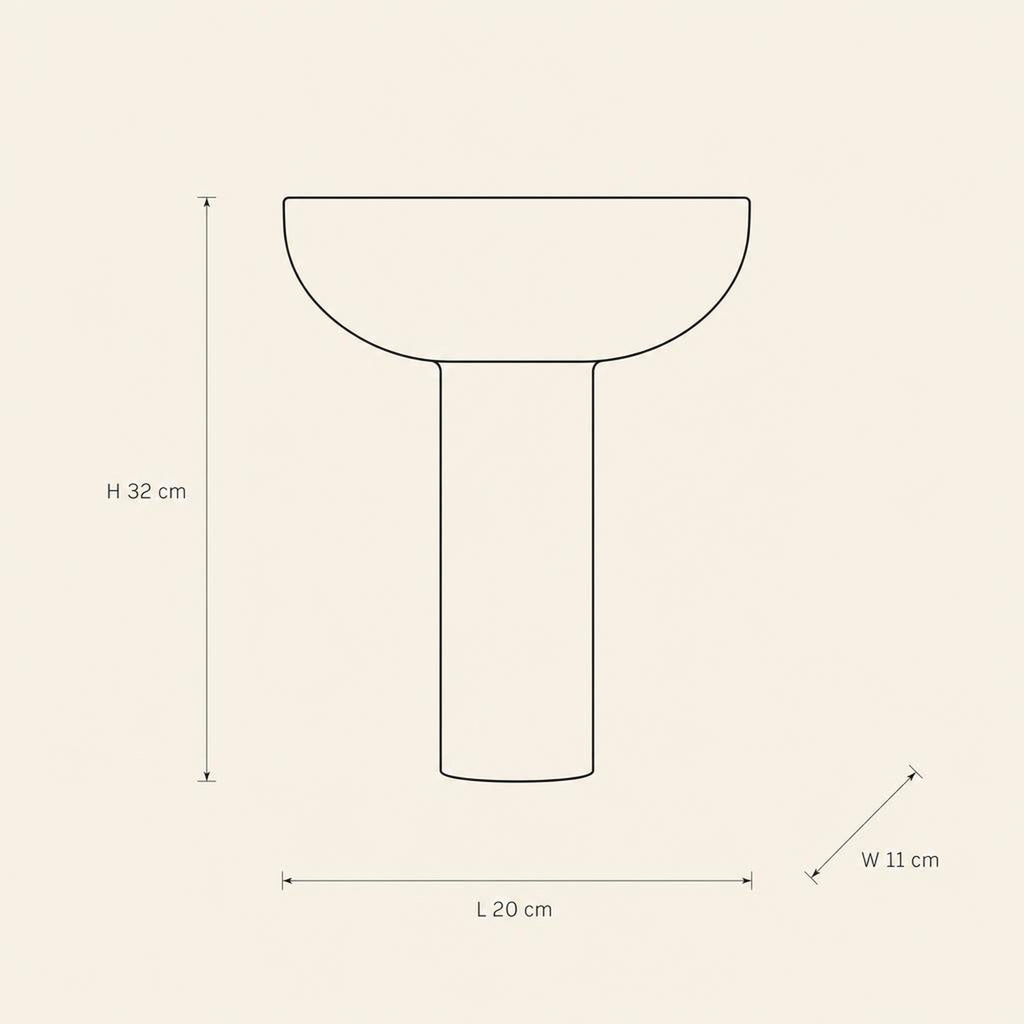 Stand Bowl 26 - technical illustration with dimensions