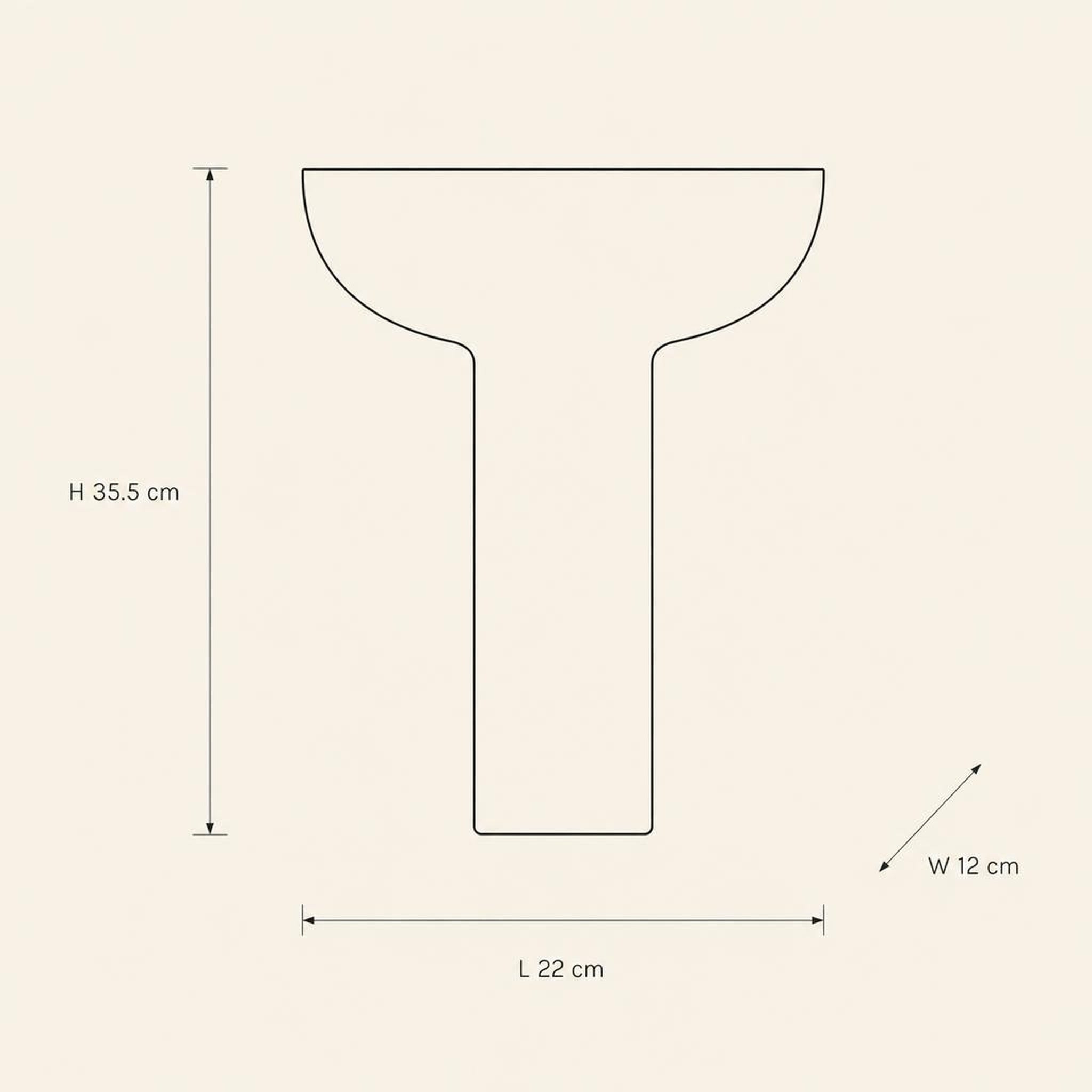 Stand Bowl 30 - technical illustration with dimensions