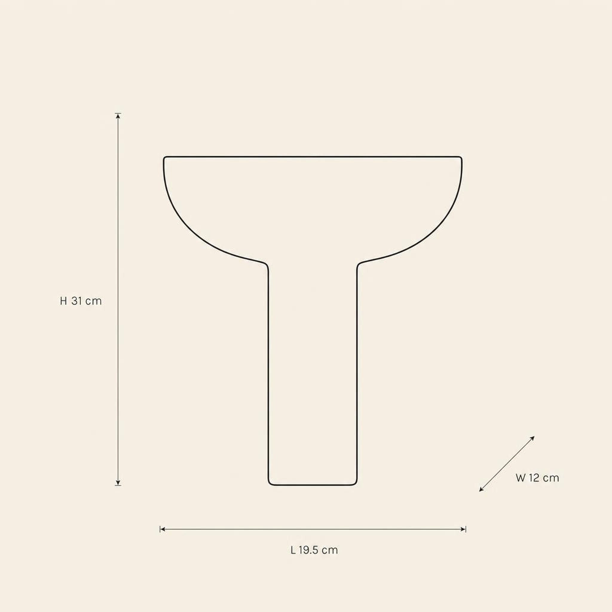 Stand Bowl 31 - technical illustration with dimensions
