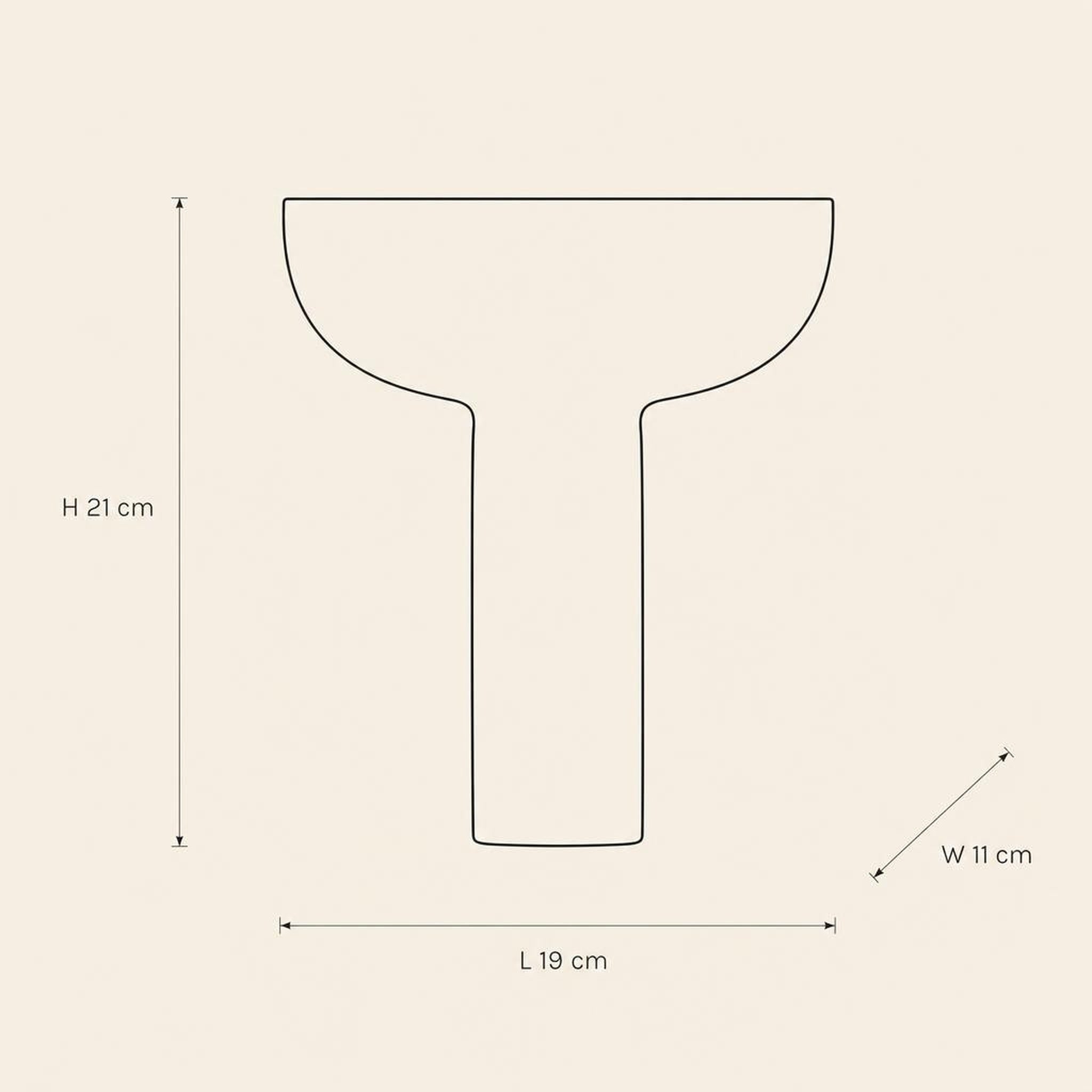 Stand Bowl 48 - technical illustration with dimensions
