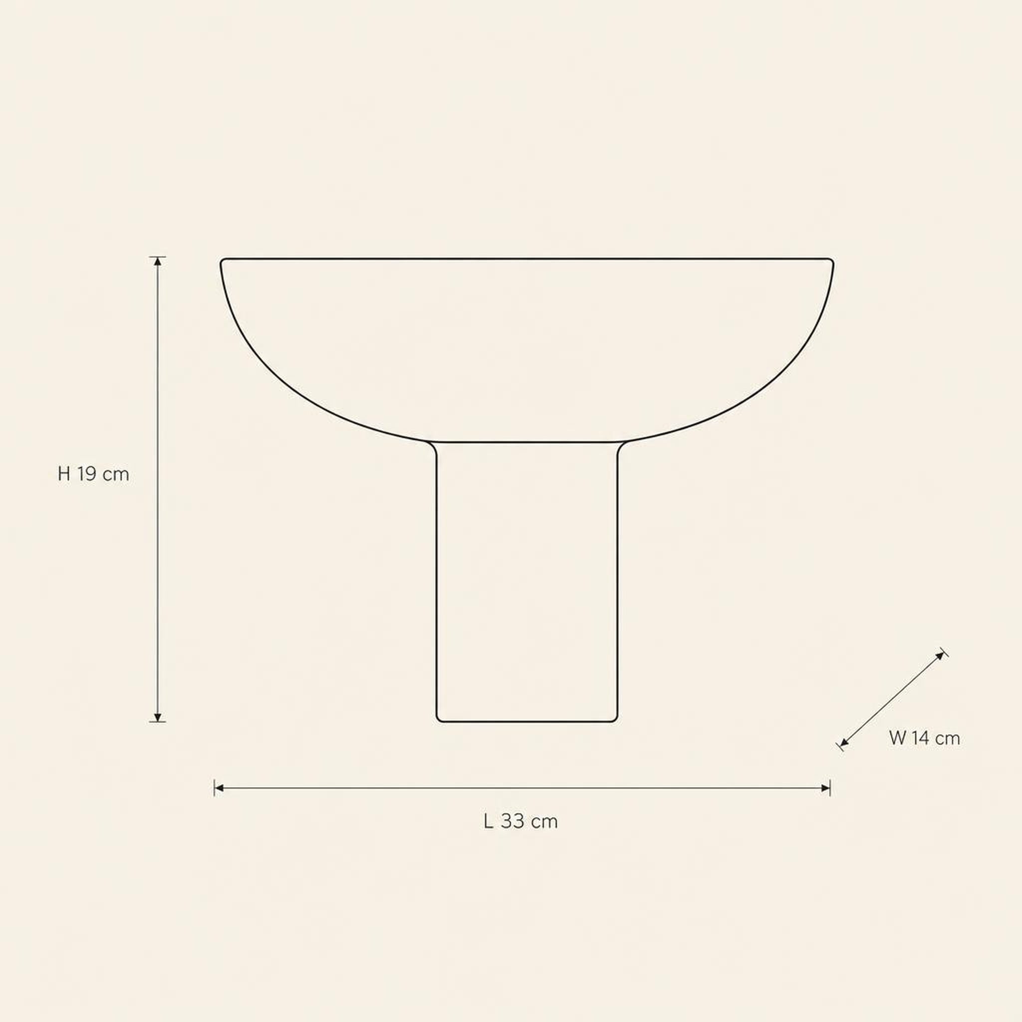 Stand Bowl 49 - technical illustration with dimensions