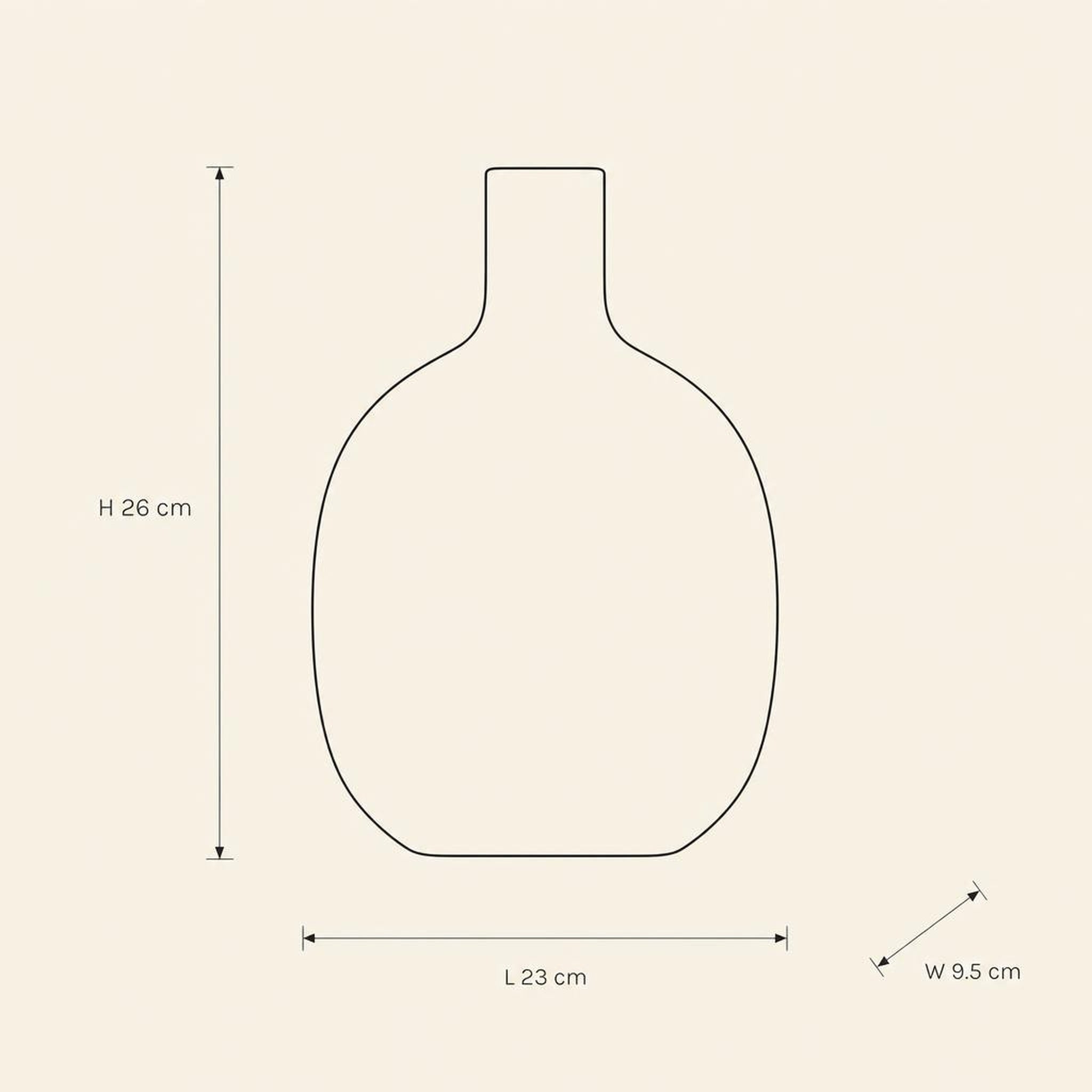 Vase 22 - technical illustration with dimensions