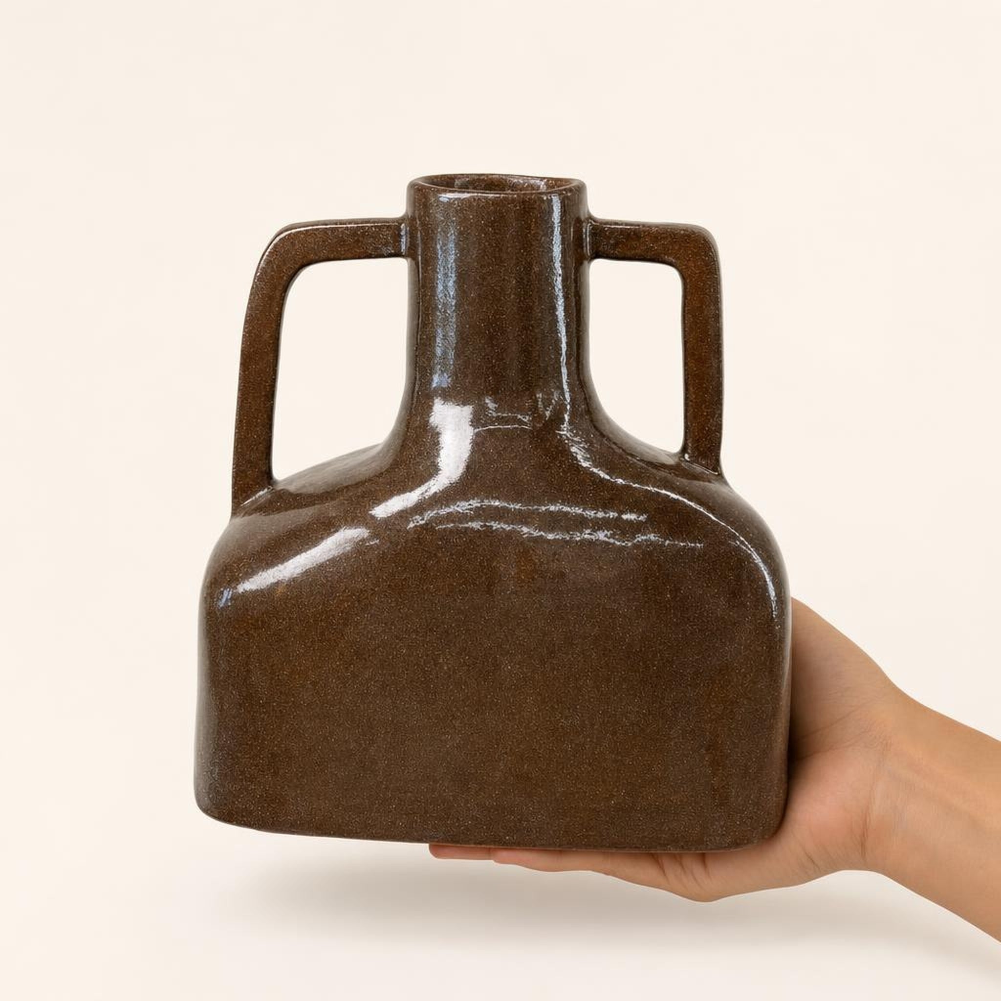 Vase 23 Brown - studio photograph, handmade in Abu Dhabi