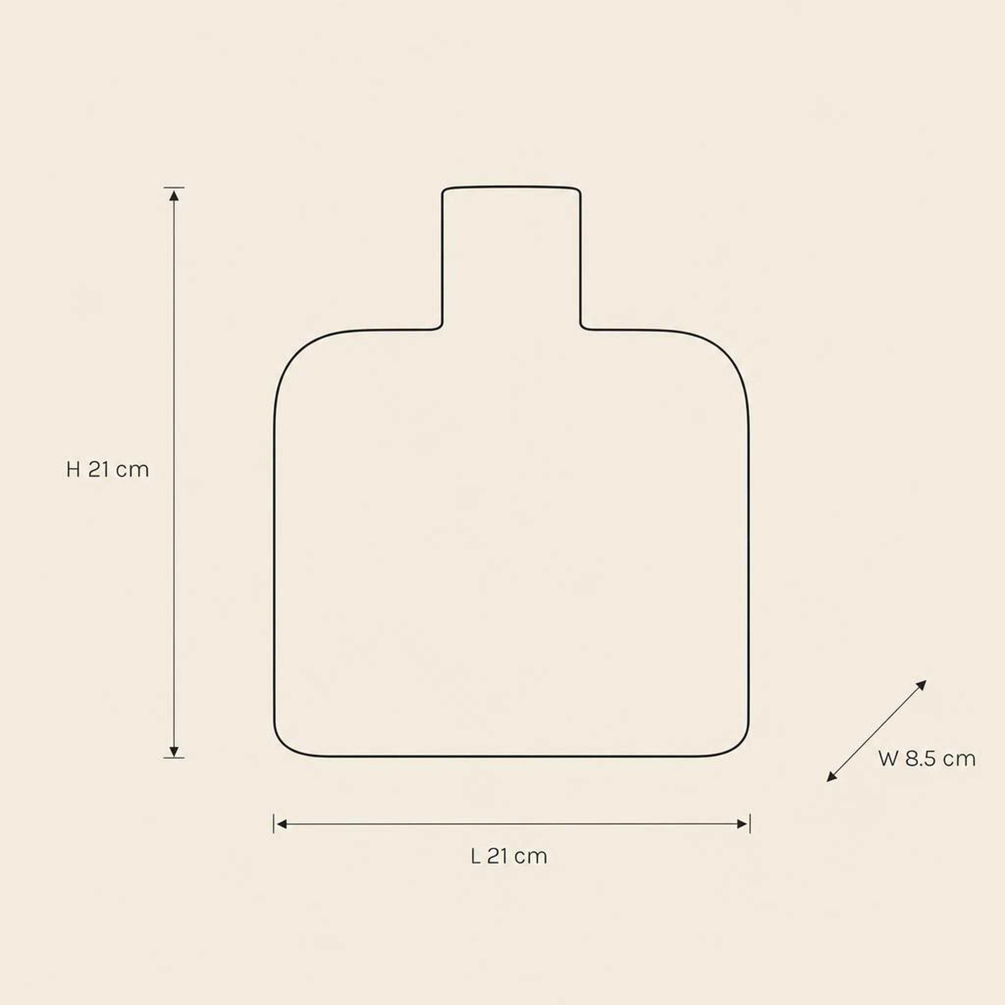 Vase 23 Brown - technical illustration with dimensions