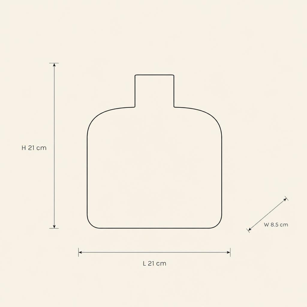 Vase 23 Cream - technical illustration with dimensions
