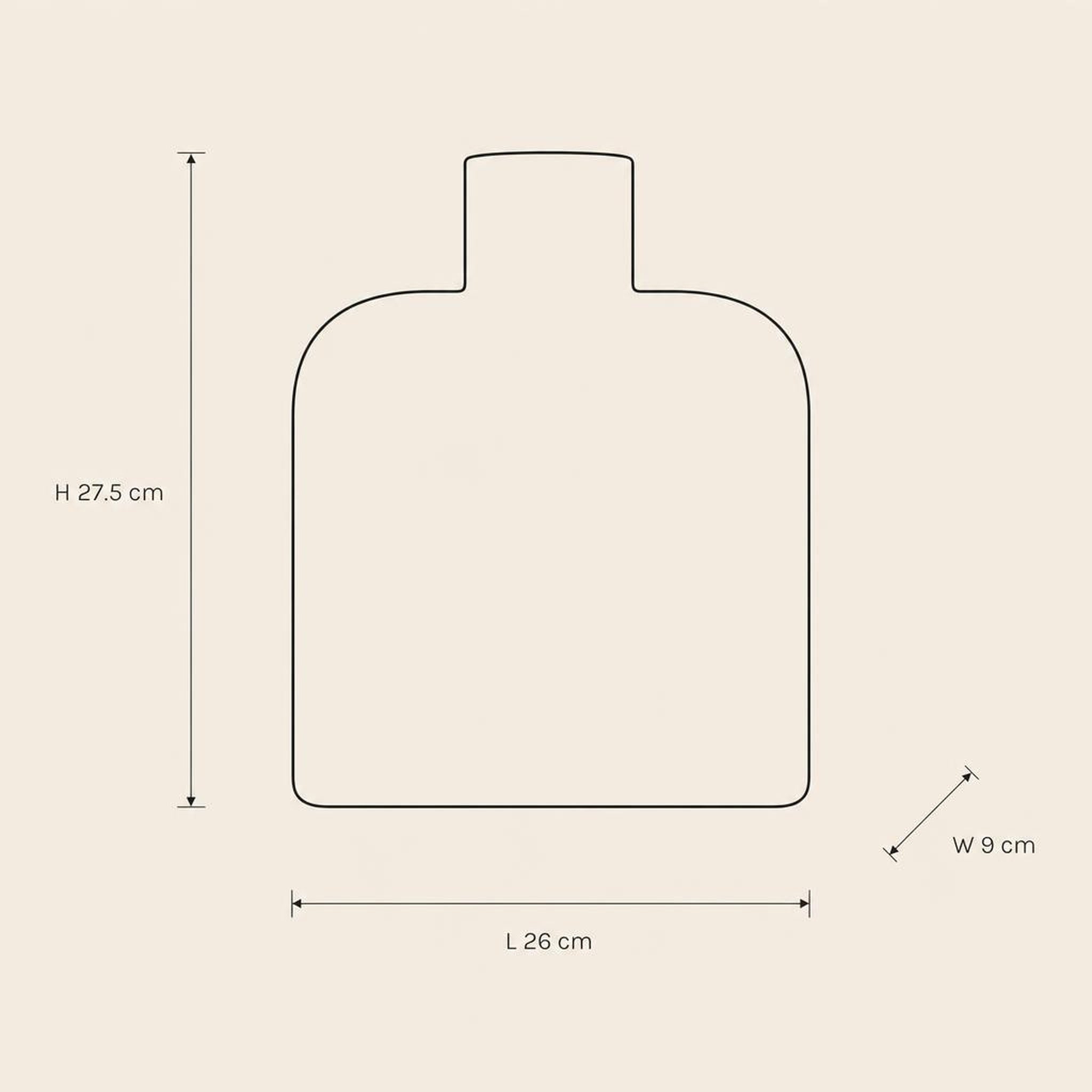 Vase 32 - technical illustration with dimensions