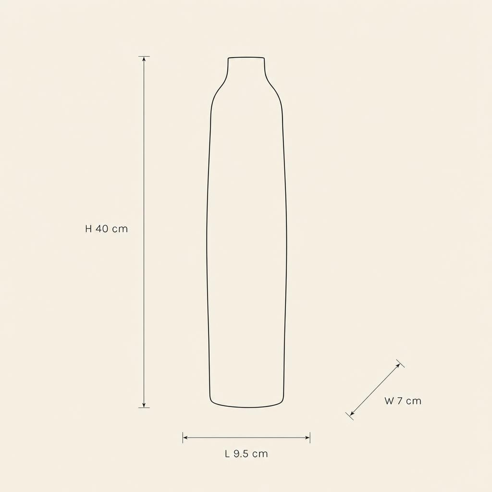 Vase 36 - technical illustration with dimensions