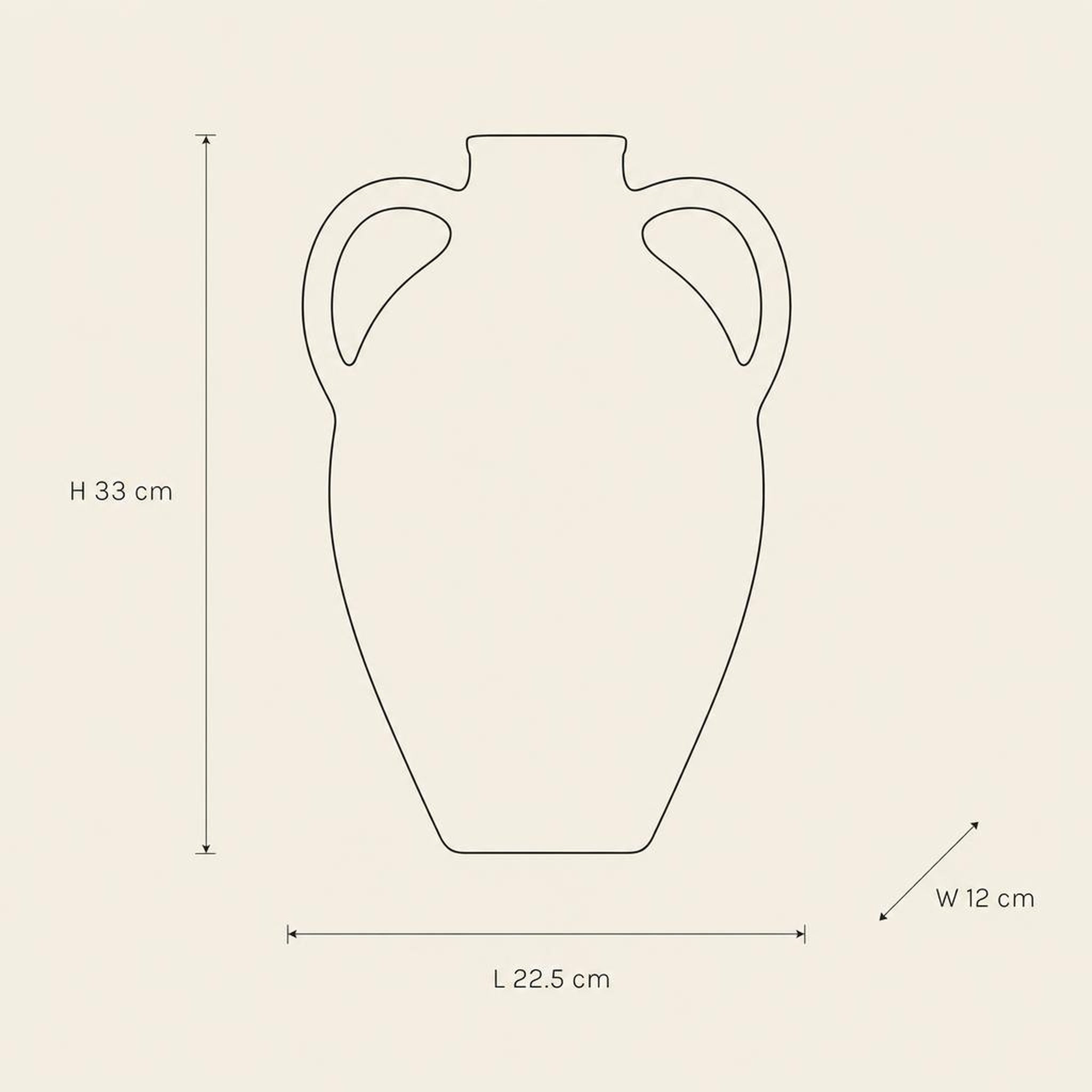 Vase 40 - technical illustration with dimensions