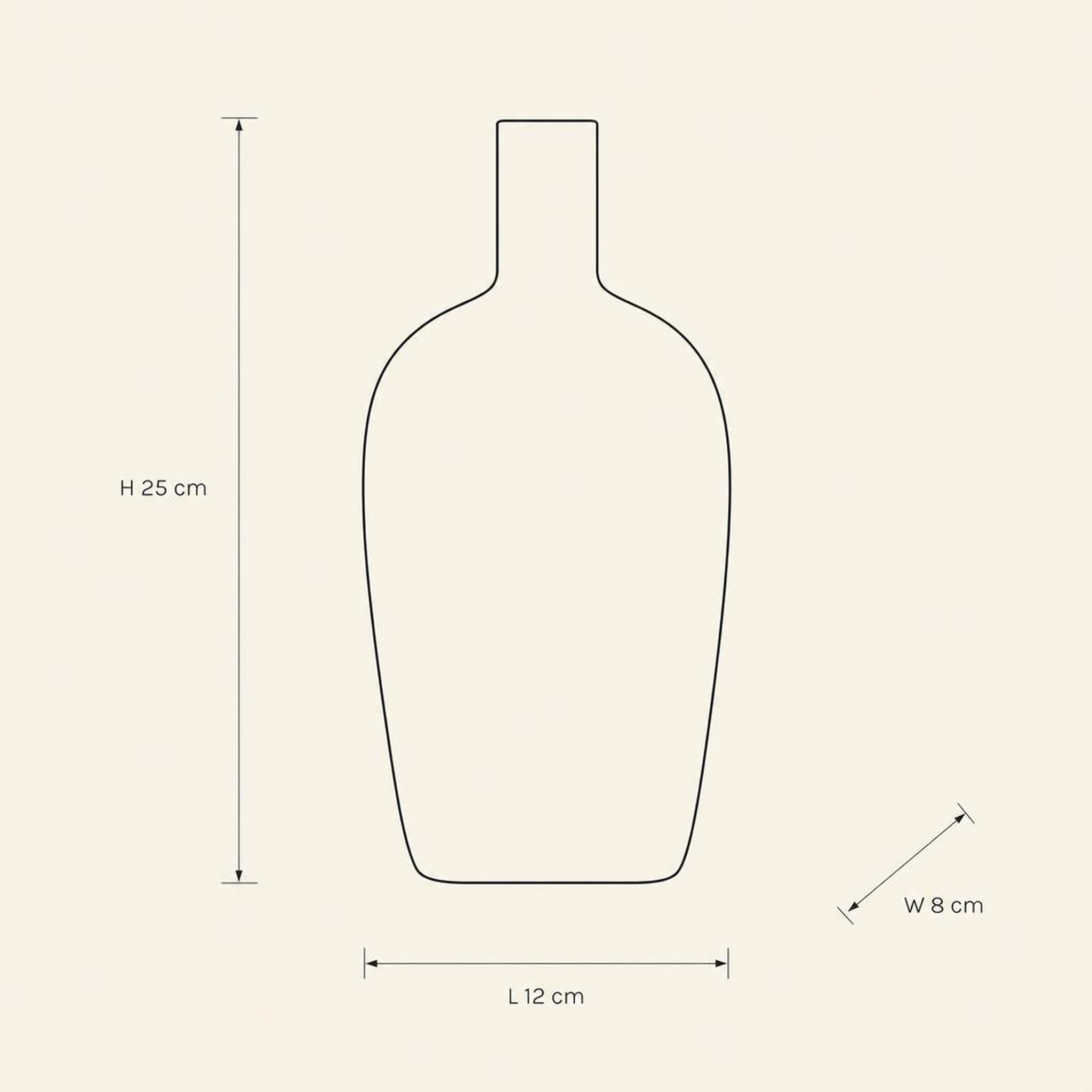 Vase 42 - technical illustration with dimensions