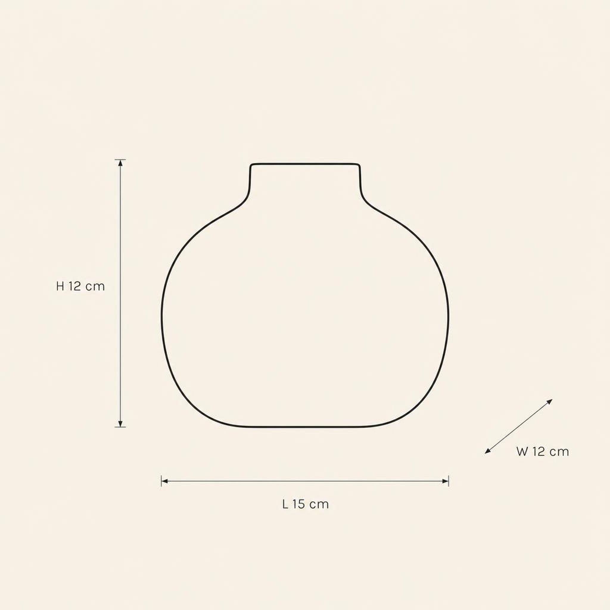 Vase 43 - technical illustration with dimensions