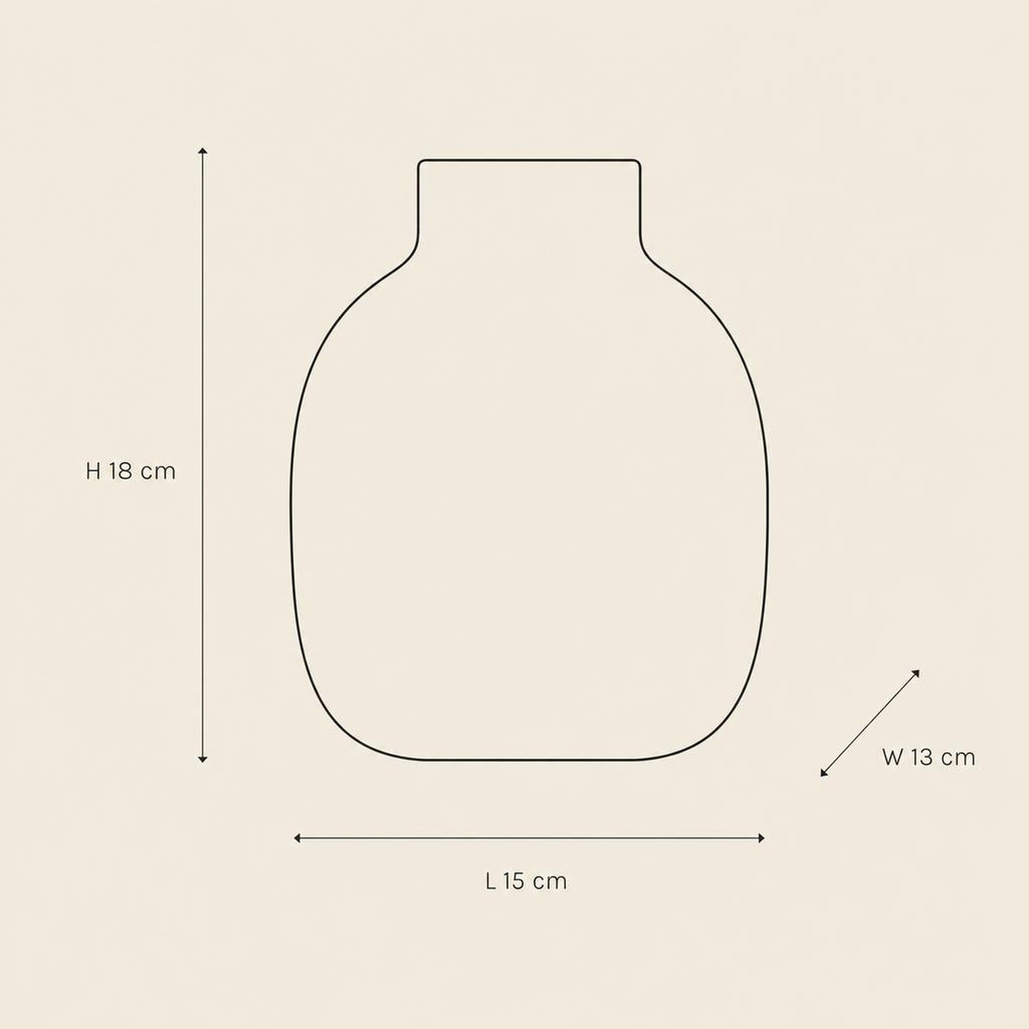 Vase 44 - technical illustration with dimensions